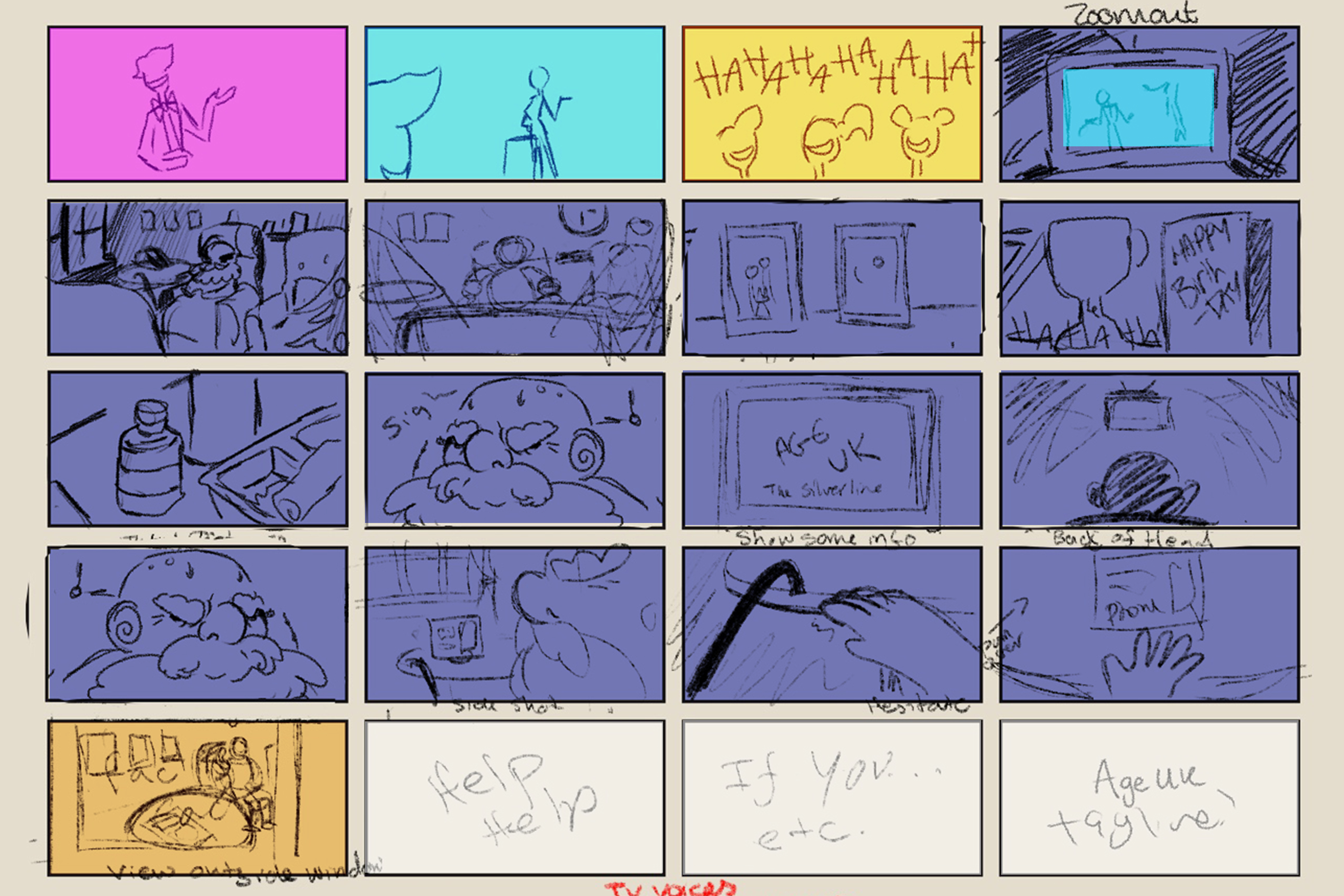coloured storyboard